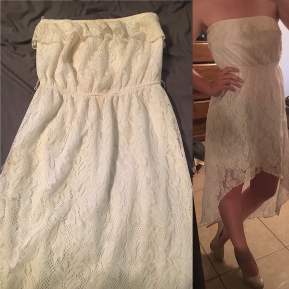 Strapless lace sun dress