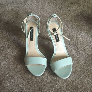 White House Black Market Aqua High Heeled  Sandal