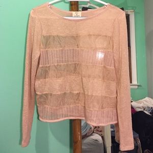 Pins and needles pink lightweight sweater