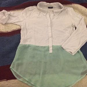 Breezy White/Sea Green Summer Rue21 Top