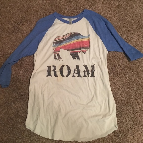 serape roam buffalo baseball tee