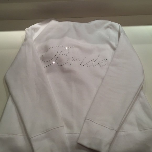 White rhinestone "bride" hoodie