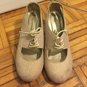 Call it spring ivory oxford wedges