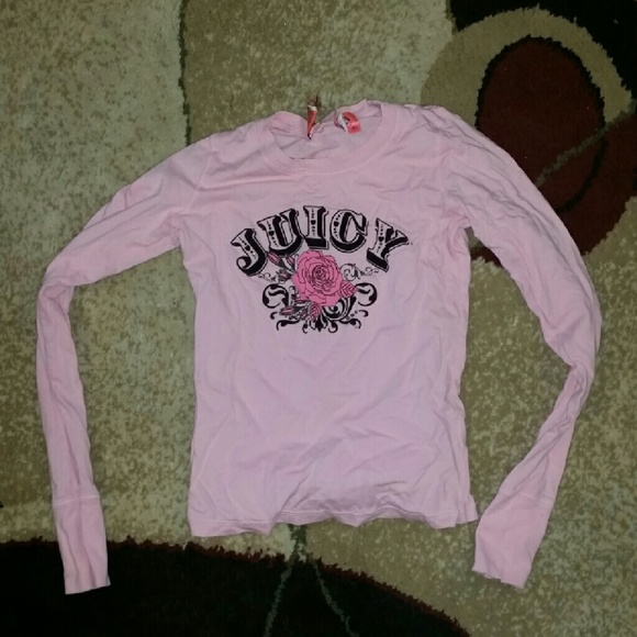 Juicy Couture Tops - Juicy couture pink long sleeve t shirt xs/p