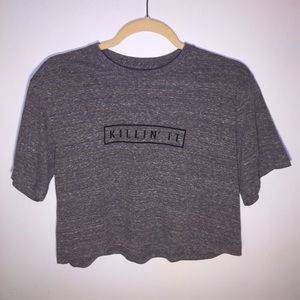 Brandy Melville- Grey "Killin' It" Crop Top
