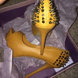 Bakers Stealth Spiked Heels in Yellow