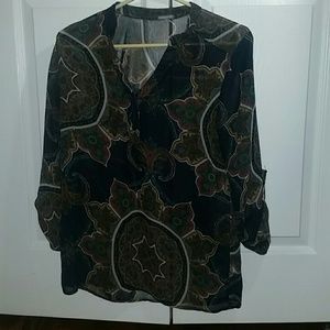 Sheer blouse with design