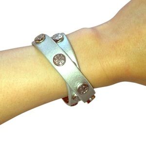 Tory Burch Double Wrap Metallic Bracelet