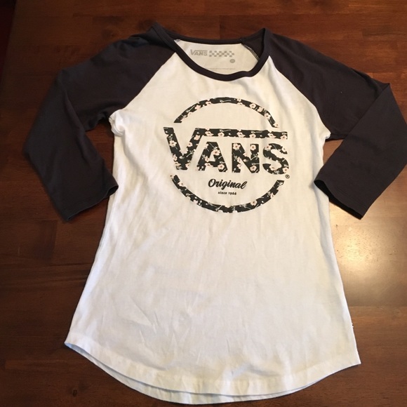 Vans white & gray baseball T