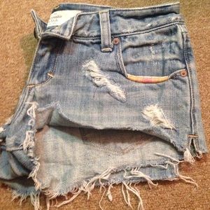 Distress Denim Shorts