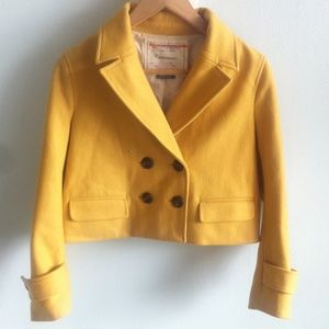 Anthropologie Cartonnier Yellow Cropped Jacket