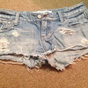 Distress Denim Shorts