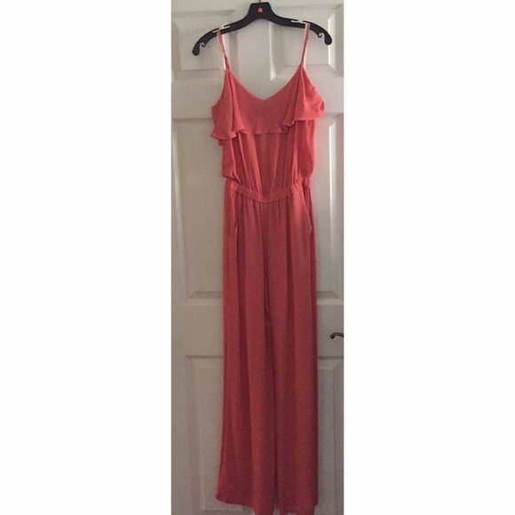 ELLA MOSS V NECK RUFFLE TOP SUMMER JUMPSUIT - Picture 2 of 6