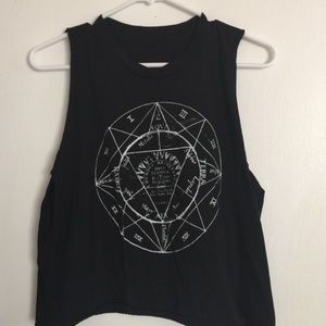 Brandy Melville Black Graphic Muscle Tee