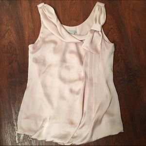Baby Pink Silky Blouse with Bow