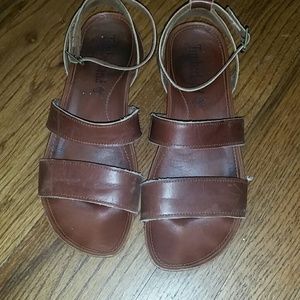 Brown leather sandals -timberland