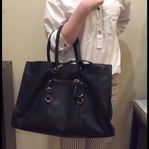 Zara Large Black Faux leather tote bag