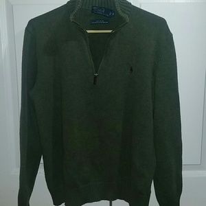 Polo dark green sweater 3/4 zip