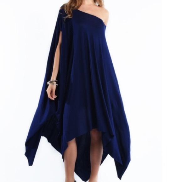 Navy blue poncho dress