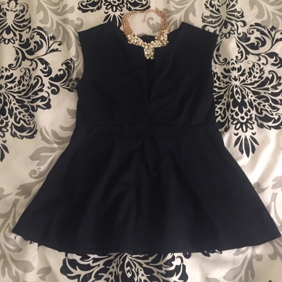 Bebe Black Peplum Top