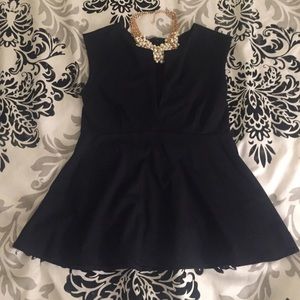Bebe Black Peplum Top