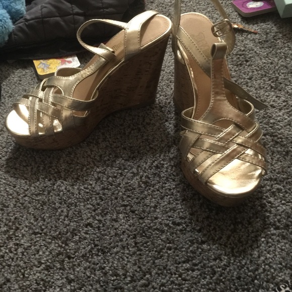 Silver and tan 5 inch heels