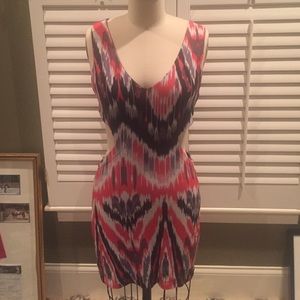 LF Print fitted cut out dress size M