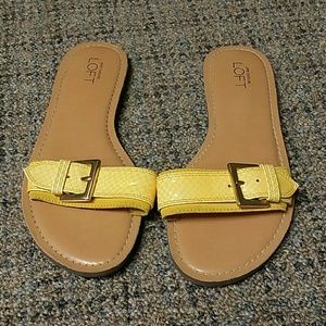 Ann Taylor LOFT yellow and tan sandals