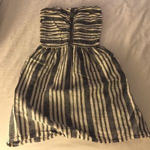 Gap Strapless Blue and White Dress