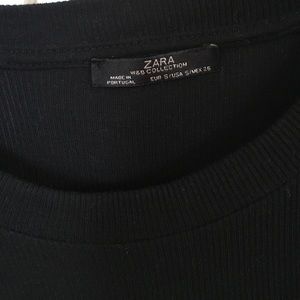 Zara long sleeve with faux leather shoulders
