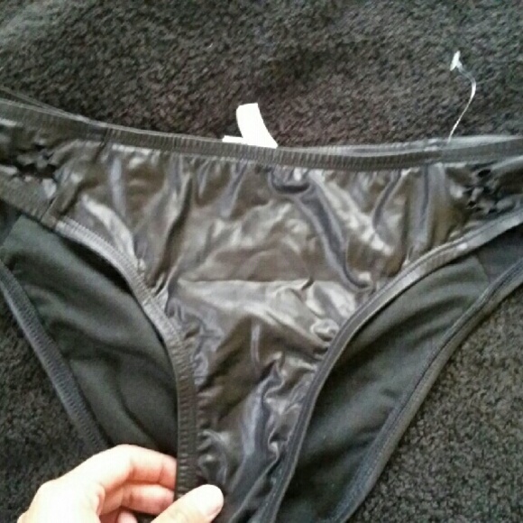 Pleather bathing suit bottoms
