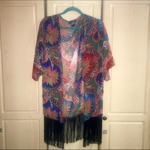 Paisley Floral Kimono with Tassels!