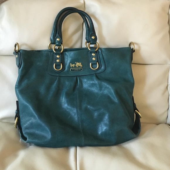 Coach Madison Julianne Leather Teal Satchel