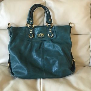Coach Madison Julianne Leather Teal Satchel