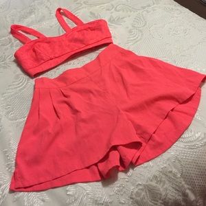 Neon pink playsuit