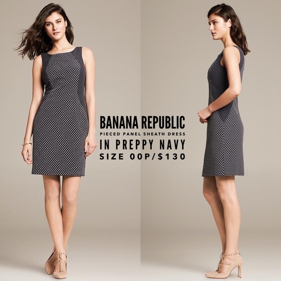 Banana Republic Dresses & Skirts - Banana Republic Pieced Panel Sheath Dress in Navy