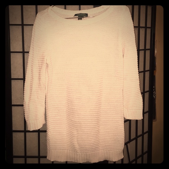 YO preppies! Ralph Lauren white ribbed sweater.