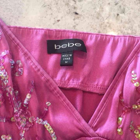 SALE 💕 Silk with Sequins Bebe Tank - Picture 2 of 3