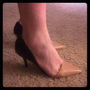 Additional photos of M Kors two tone d'Orsay heels