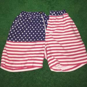 Chubbies lot 2 pairs- American flag and khaki