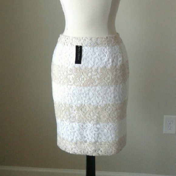 Lace striped pencil skirt - Picture 2 of 2