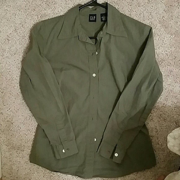 Gap olive green dress shirt - size S