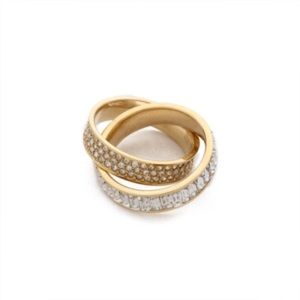 MICHAEL KORS Pavé Intertwined Baguette Ring Sz6