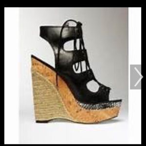 Bebe Black Wedges