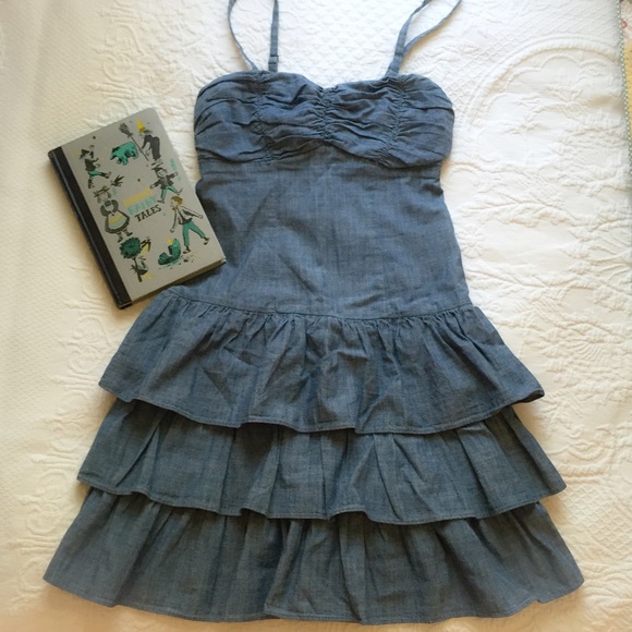 Express Denim Flounce Dress