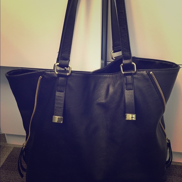 Black zippered purse