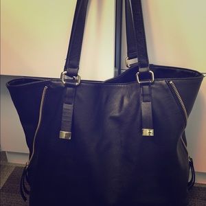 Black zippered purse