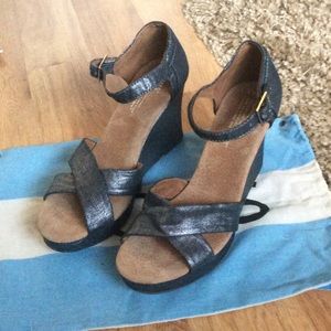 TOMS Brand wedge sandals