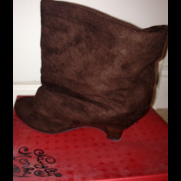 Faux suede brown boots