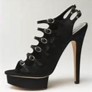 Bebe black leather heels